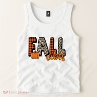 Fall Vibes Pumpkin Plaid Cheetah Tank Top thumb 2