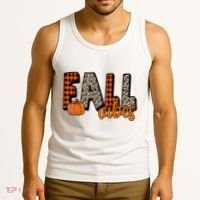 Fall Vibes Pumpkin Plaid Cheetah Tank Top thumb 3