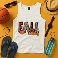 Fall Vibes Pumpkin Plaid Cheetah Tank Top thumb 4