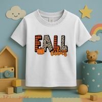 Fall Vibes Pumpkin Plaid Cheetah Toddler T-Shirt thumb 3