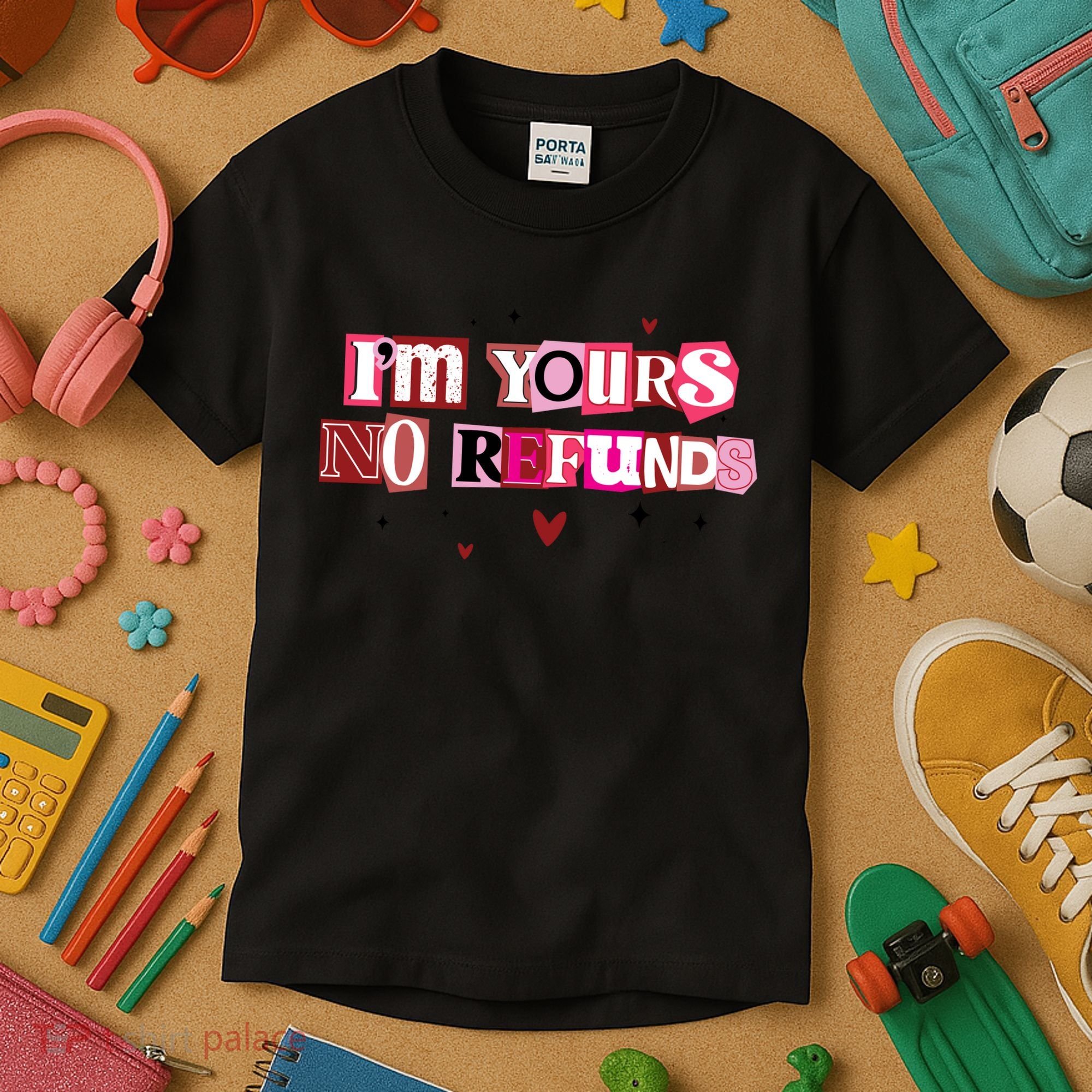 Funny Valentine Quote I'm Yours No Refunds Kids T-Shirt
