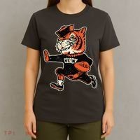 Funny Vintage Running Tiger Football Logo T-Shirt thumb 4