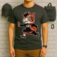 Funny Vintage Running Tiger Football Logo T-Shirt thumb 6