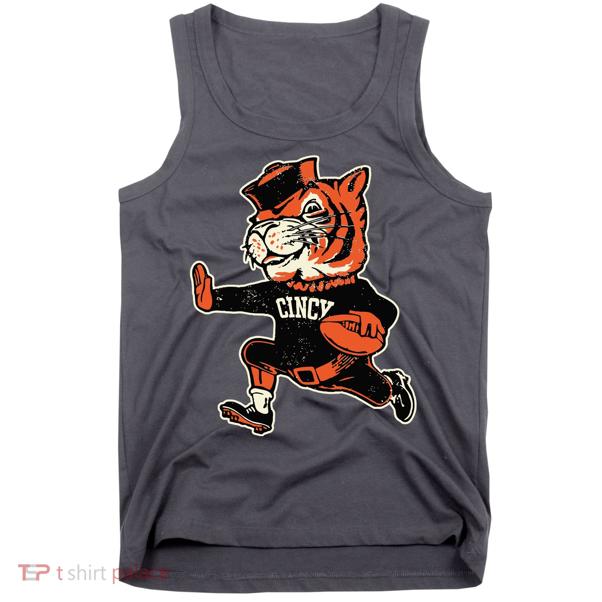Funny Vintage Running Tiger Football Logo Tank Top