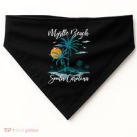 Family Vacation Retro Sunset South Carolina Myrtle Beach USA-Made Doggie Bandana thumb 0