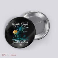 Family Vacation Retro Sunset South Carolina Myrtle Beach Button thumb 0