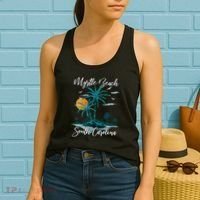 Family Vacation Retro Sunset South Carolina Myrtle Beach Women's Tank Top thumb 2