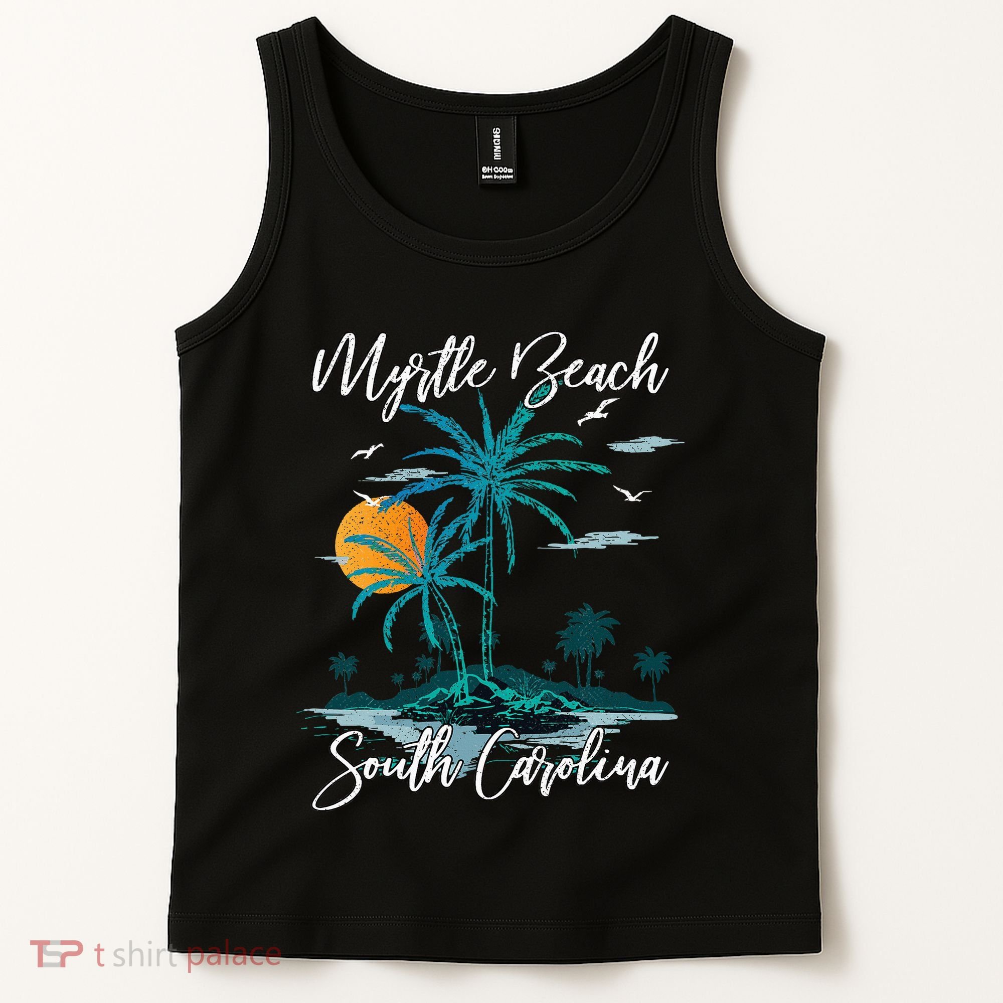 Family Vacation Retro Sunset South Carolina Myrtle Beach Tank Top
