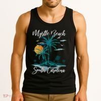 Family Vacation Retro Sunset South Carolina Myrtle Beach Tank Top thumb 3