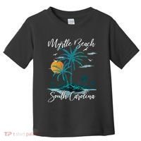 Family Vacation Retro Sunset South Carolina Myrtle Beach Toddler T-Shirt thumb 0