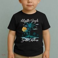 Family Vacation Retro Sunset South Carolina Myrtle Beach Toddler T-Shirt thumb 2