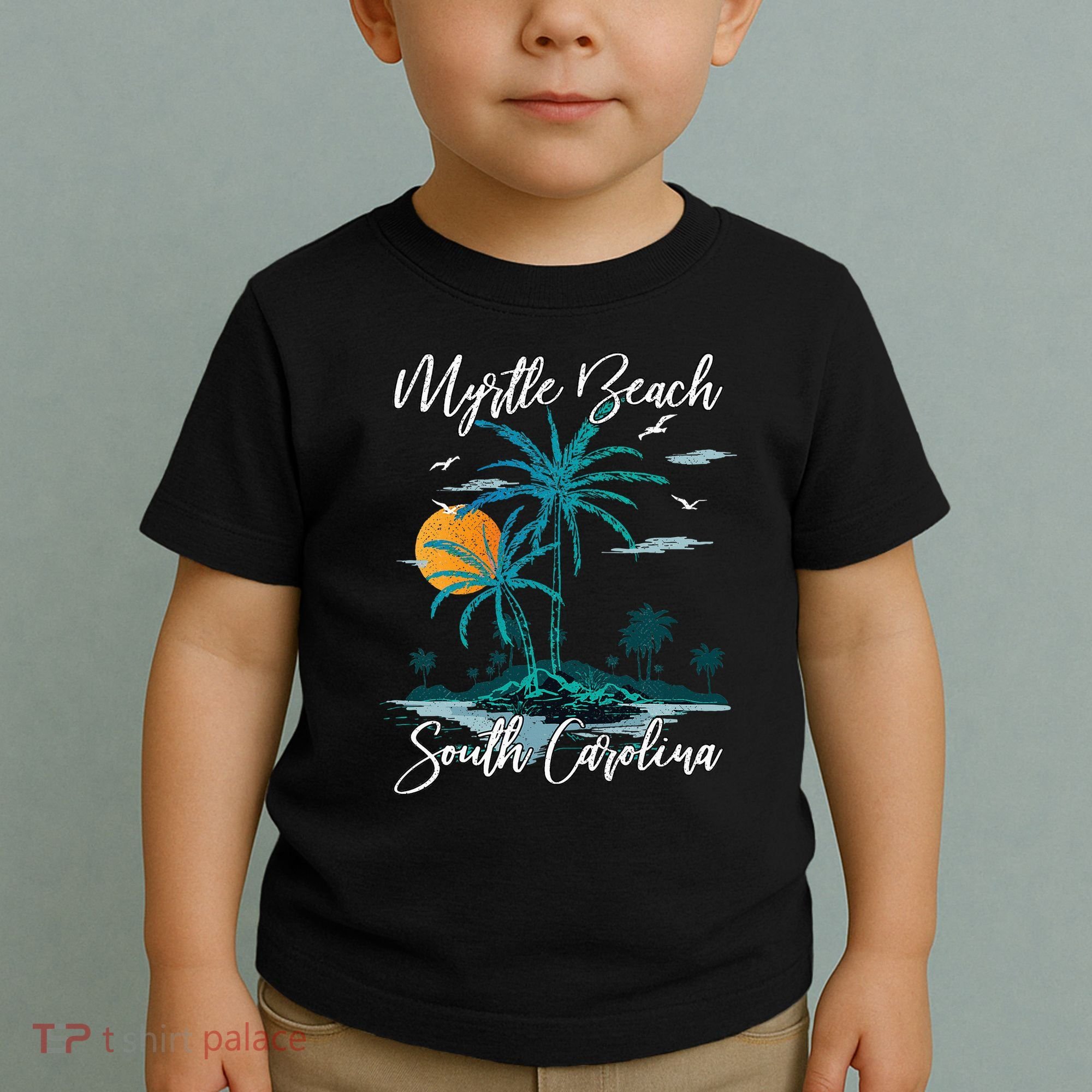 Family Vacation Retro Sunset South Carolina Myrtle Beach Toddler T-Shirt