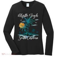 Family Vacation Retro Sunset South Carolina Myrtle Beach Women's Long Sleeve Shirt thumb 0
