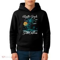 Family Vacation Retro Sunset South Carolina Myrtle Beach Kids Hoodie thumb 4