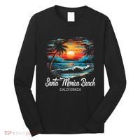 Family Vacation Retro Sunset California Santa Monica Beach Long Sleeve Shirt thumb 0