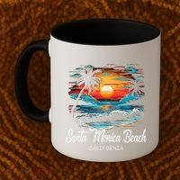 Family Vacation Retro Sunset California Santa Monica Beach Coffee Mug thumb 2