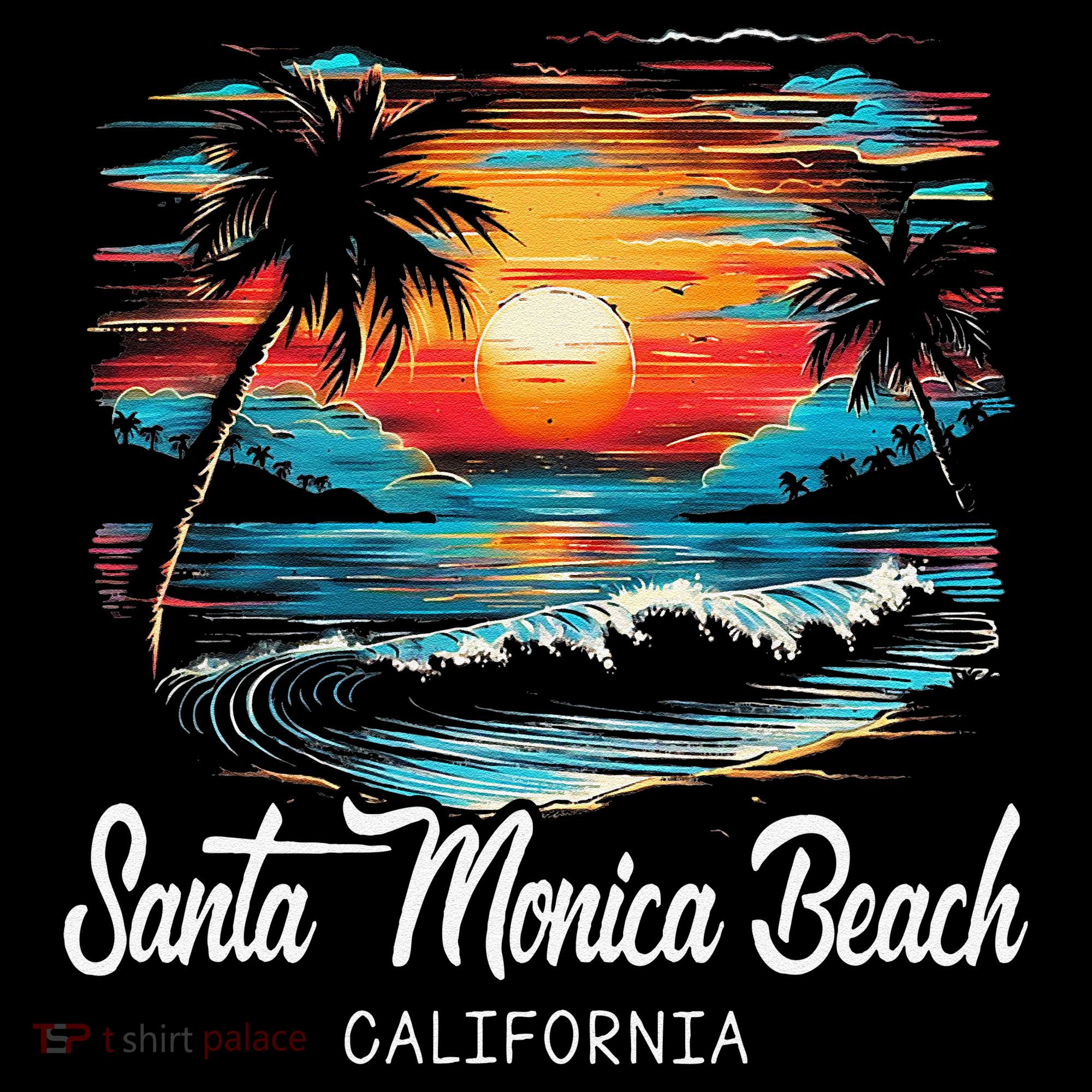 Family Vacation Retro Sunset California Santa Monica Beach Coffee Mug