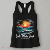 Family Vacation Retro Sunset California Santa Monica Beach Women's Tank Top thumb 3