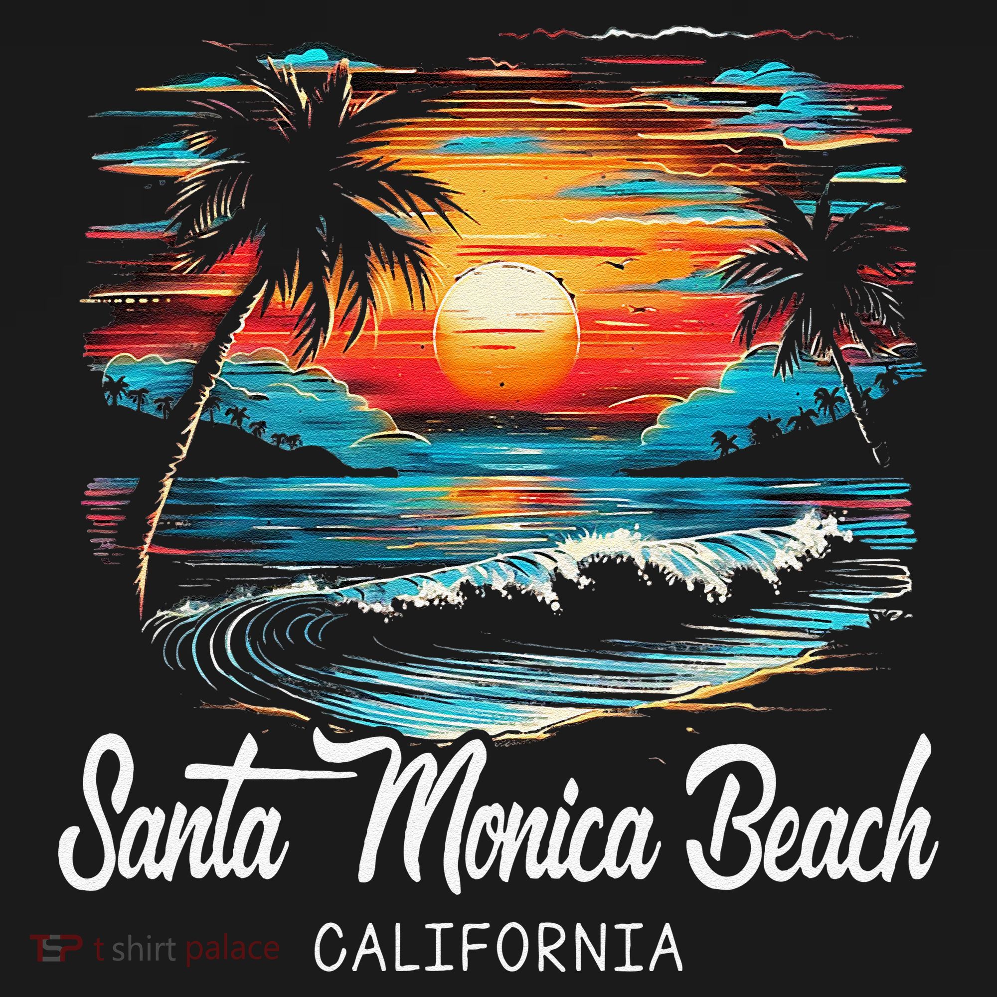 Family Vacation Retro Sunset California Santa Monica Beach Women's Tank Top
