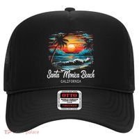Family Vacation Retro Sunset California Santa Monica Beach Hat thumb 0