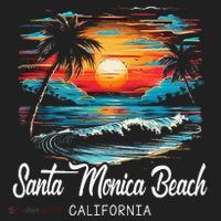 Family Vacation Retro Sunset California Santa Monica Beach Hat thumb 2