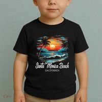 Family Vacation Retro Sunset California Santa Monica Beach Toddler T-Shirt thumb 2