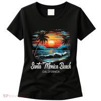 Family Vacation Retro Sunset California Santa Monica Beach Women's T-Shirt thumb 0