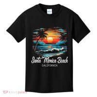 Family Vacation Retro Sunset California Santa Monica Beach Kids T-Shirt thumb 0
