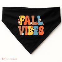 Fall Vibes Retro Groovy Cute USA-Made Doggie Bandana thumb 0