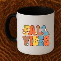 Fall Vibes Retro Groovy Cute Coffee Mug thumb 2