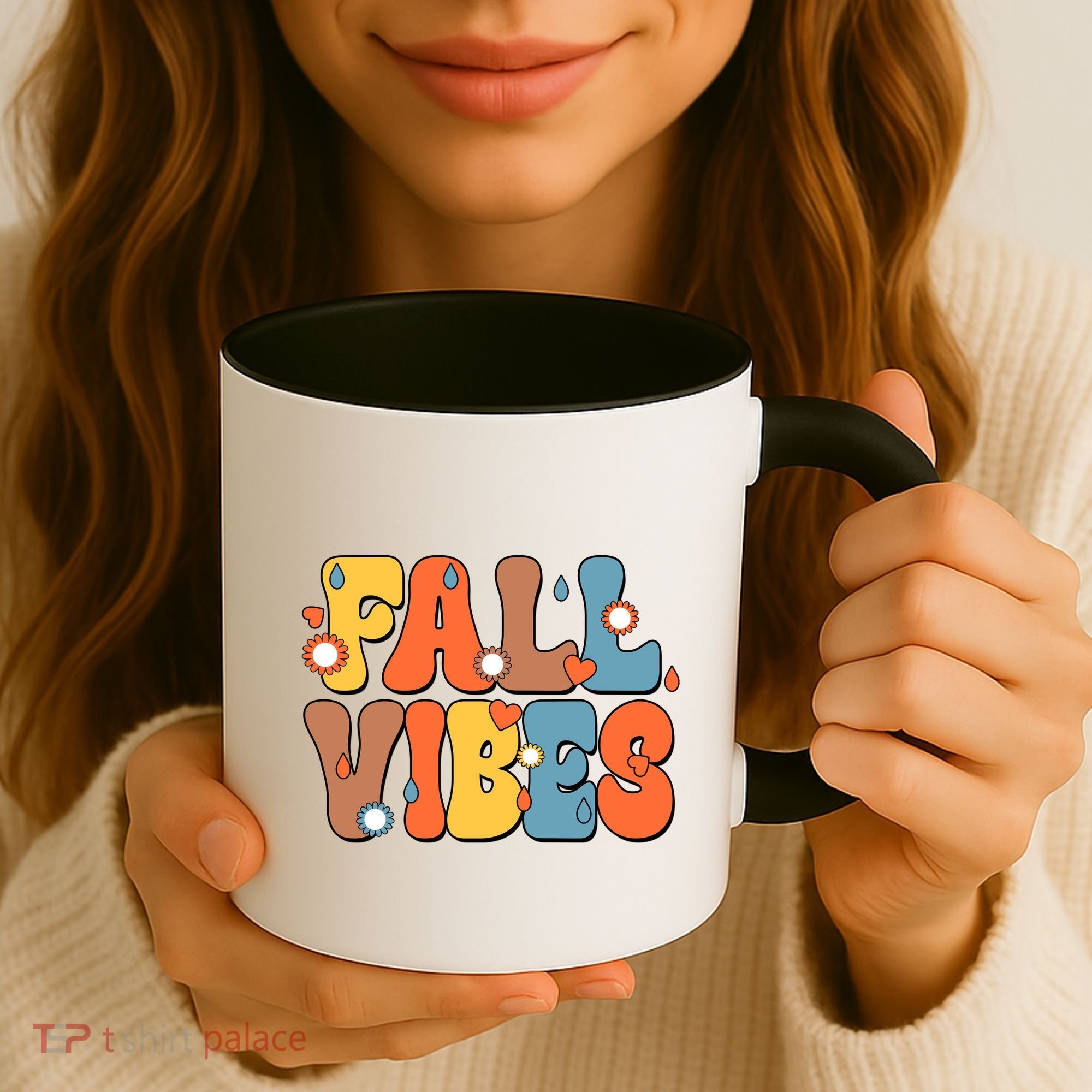 Fall Vibes Retro Groovy Cute Coffee Mug