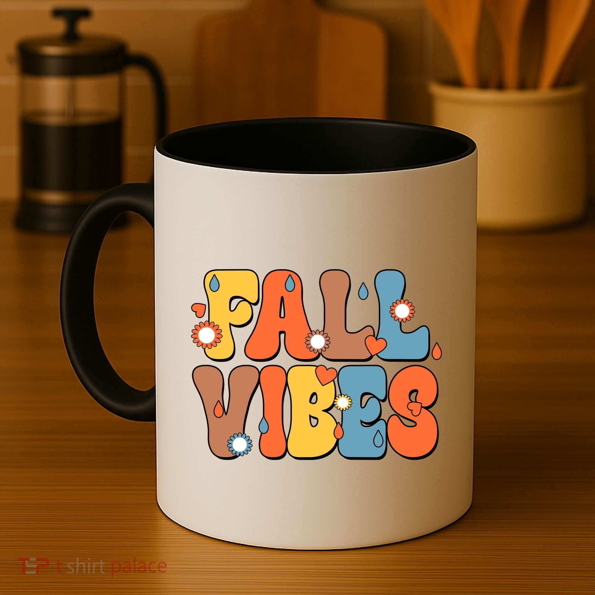 Fall Vibes Retro Groovy Cute Coffee Mug