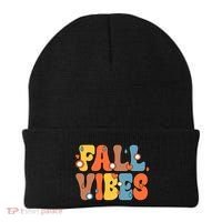 Fall Vibes Retro Groovy Cute Beanie thumb 0