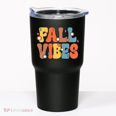 Fall Vibes Retro Groovy Cute Tumbler