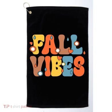 Fall Vibes Retro Groovy Cute Golf Towel
