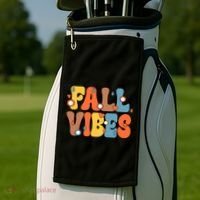 Fall Vibes Retro Groovy Cute Golf Towel thumb 2