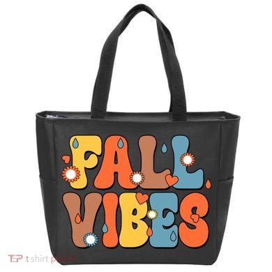 Fall Vibes Retro Groovy Cute Tote Bag