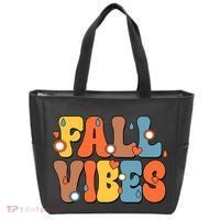 Fall Vibes Retro Groovy Cute Tote Bag thumb 0