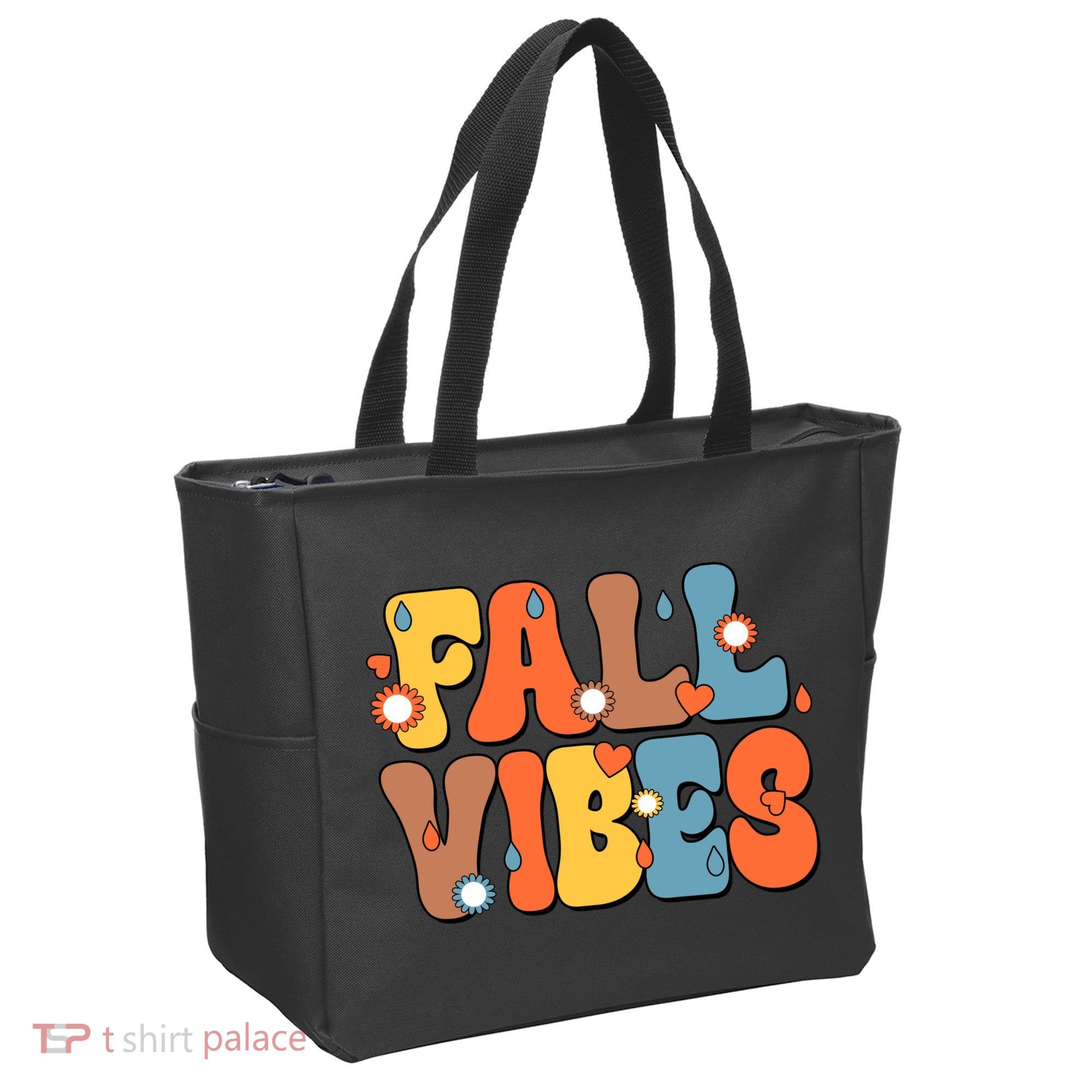 Fall Vibes Retro Groovy Cute Tote Bag
