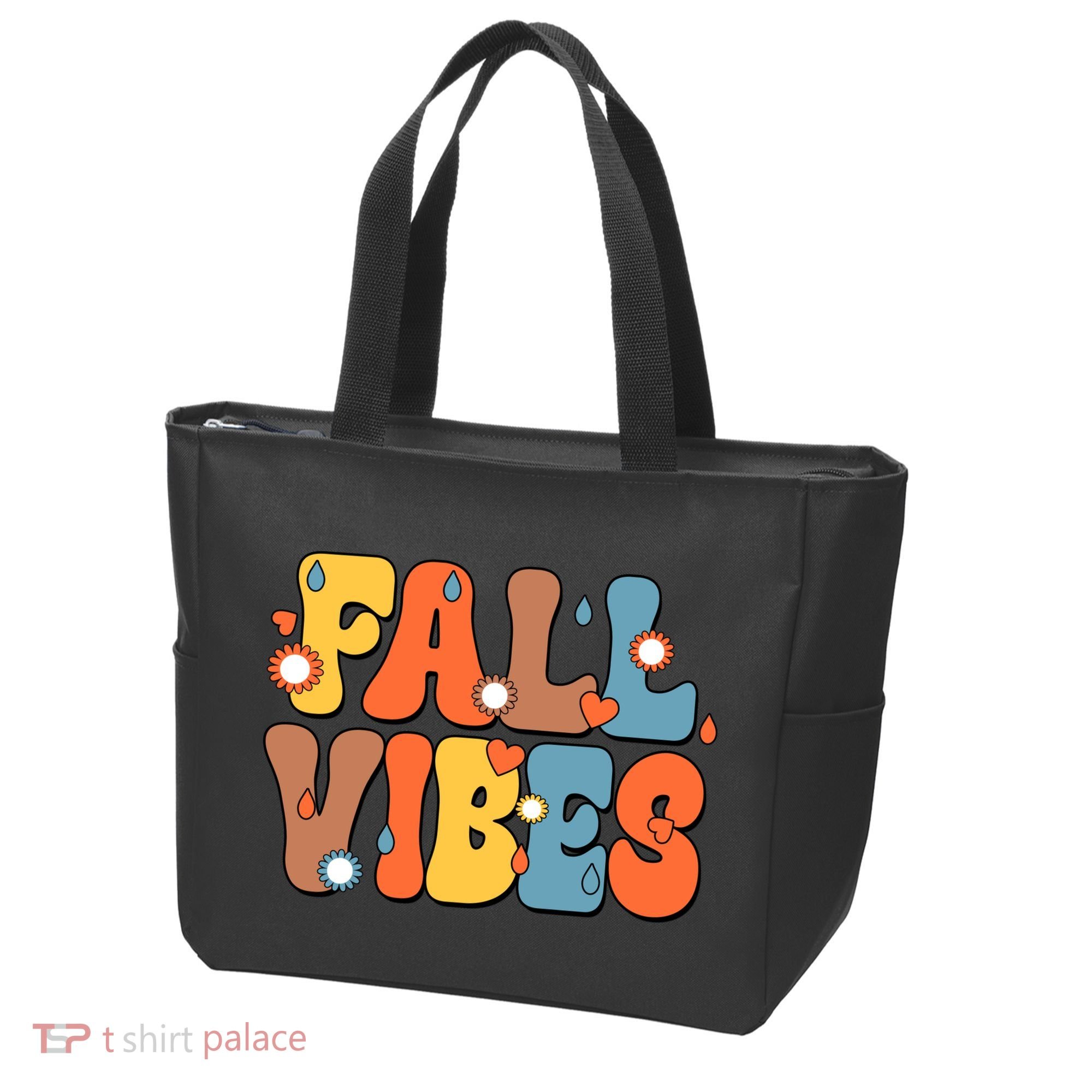 Fall Vibes Retro Groovy Cute Tote Bag
