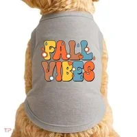 Fall Vibes Retro Groovy Cute Doggie Tank thumb 0