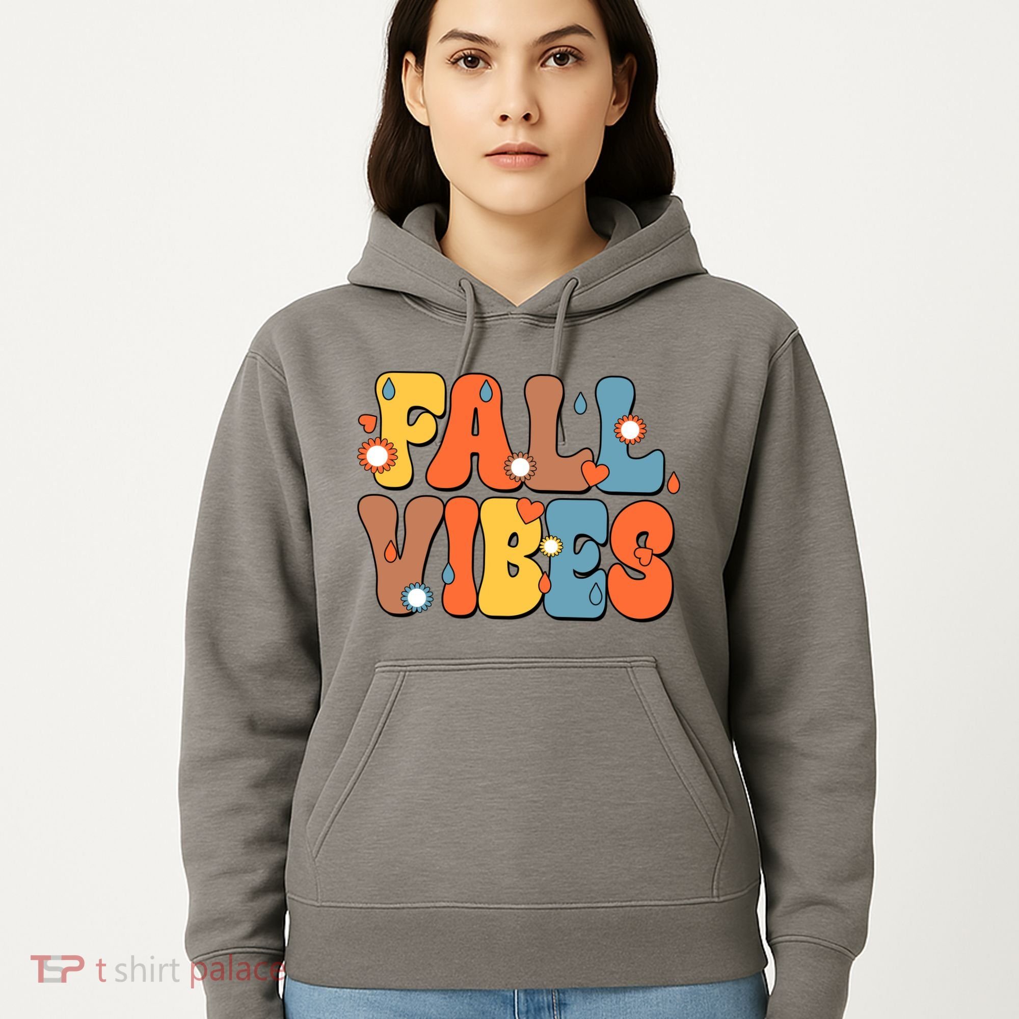 Fall Vibes Retro Groovy Cute Hoodie