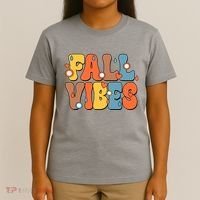 Fall Vibes Retro Groovy Cute T-Shirt thumb 4