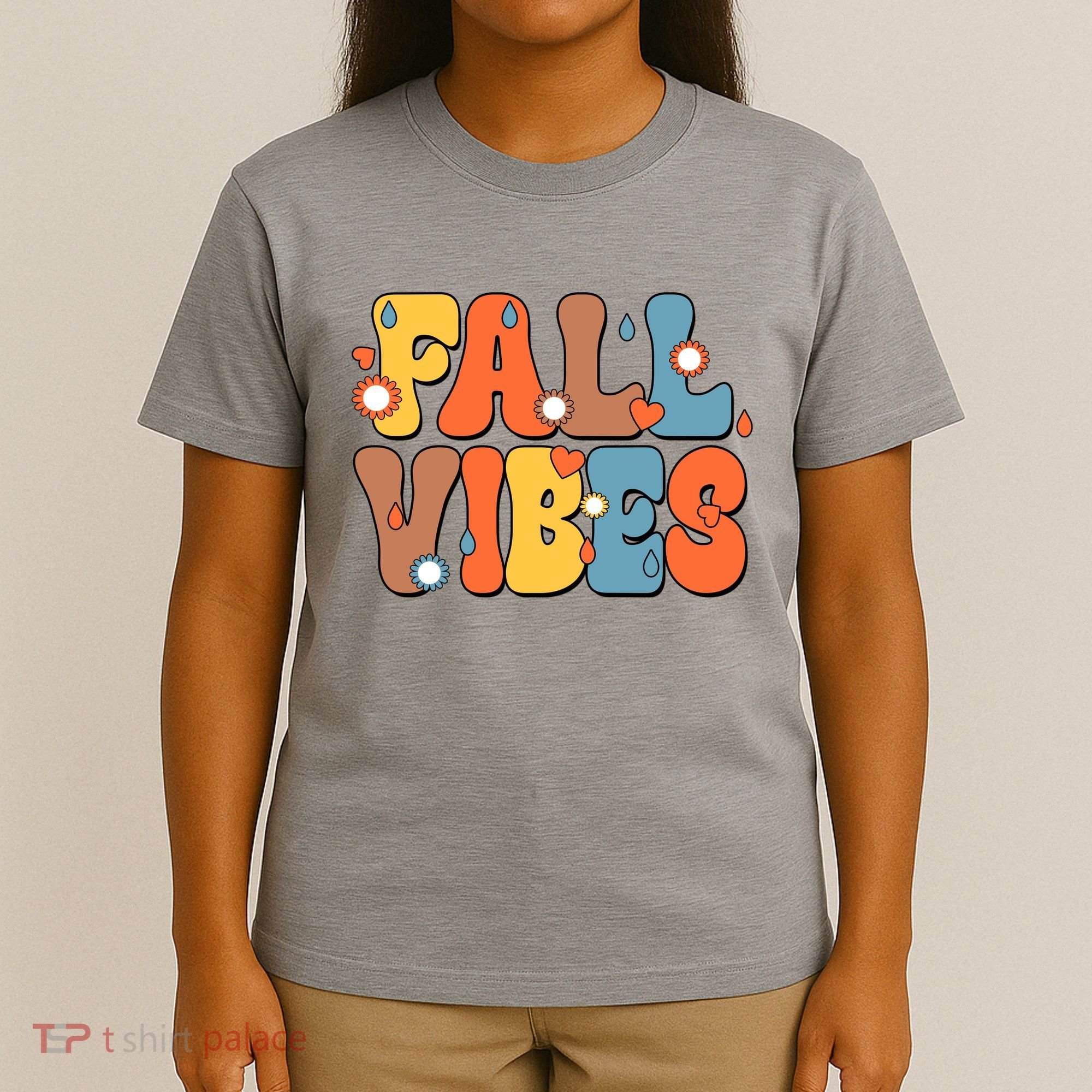 Fall Vibes Retro Groovy Cute T-Shirt