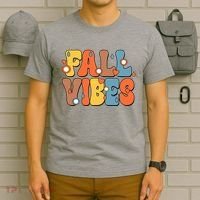 Fall Vibes Retro Groovy Cute T-Shirt thumb 6
