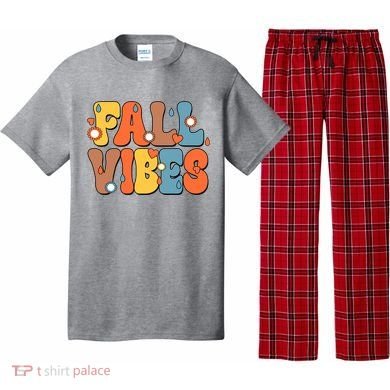 Fall Vibes Retro Groovy Cute Pajama Set