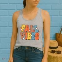 Fall Vibes Retro Groovy Cute Women's Tank Top thumb 2