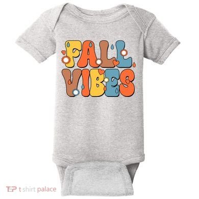 Fall Vibes Retro Groovy Cute Baby Bodysuit