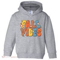 Fall Vibes Retro Groovy Cute Toddler Hoodie thumb 0