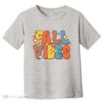 Fall Vibes Retro Groovy Cute Toddler T-Shirt thumb 0